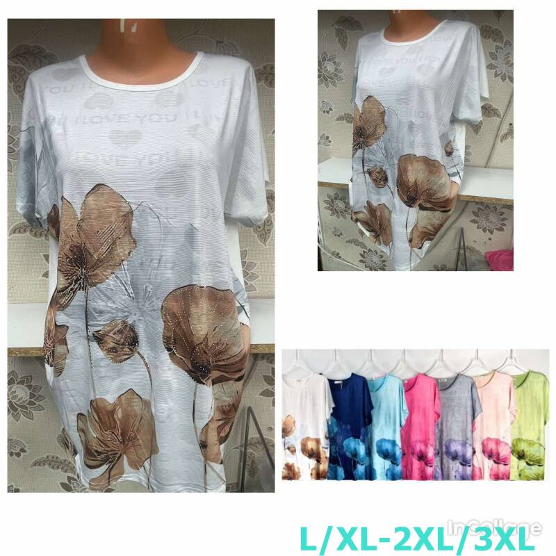 Bluzki damskie Roz L/XL-2XL/3XL, Mix Kolor Paczka 12 szt